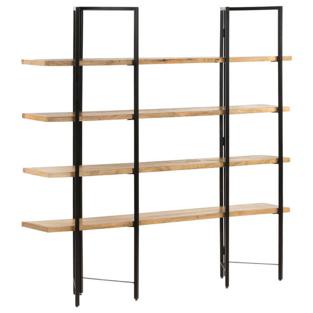 The Living Store Boekenkast met 4 schappen 160x35x160 cm massief mangohout - Kast