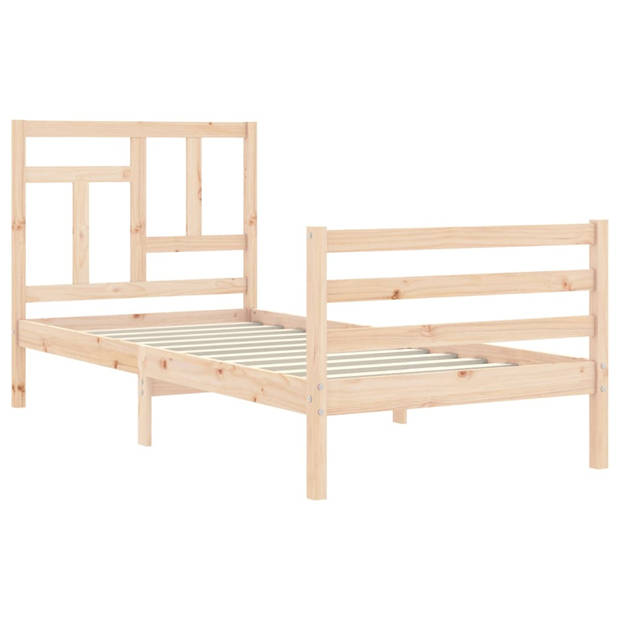 vidaXL Bedframe met hoofdbord massief hout