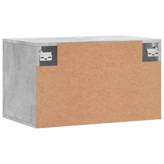 The Living Store Wandkast Betongrijs - 60 x 36.5 x 35 cm - Duurzaam hout - Montage vereist