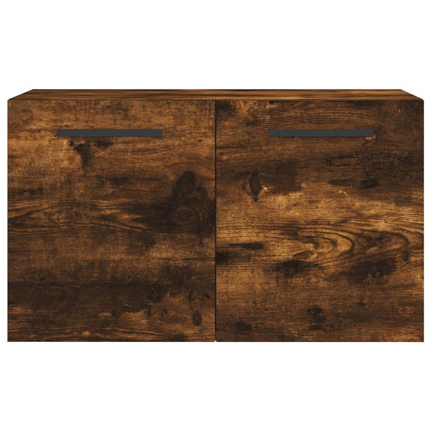 The Living Store Zwevende Wandkast - Gerookt Eiken - 60 x 36.5 x 35 cm - Duurzaam hout - Montage vereist