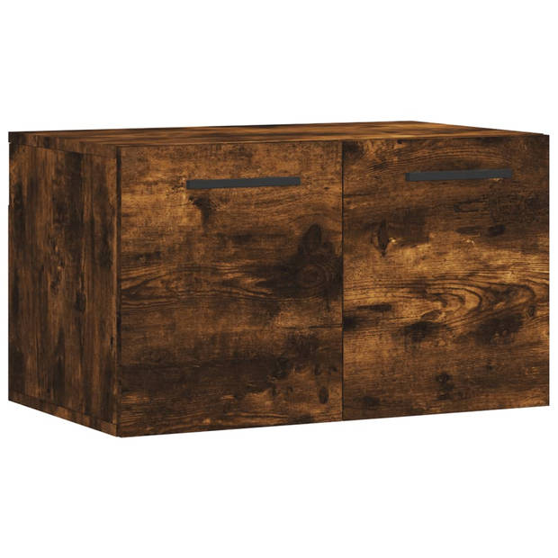 The Living Store Zwevende Wandkast - Gerookt Eiken - 60 x 36.5 x 35 cm - Duurzaam hout - Montage vereist