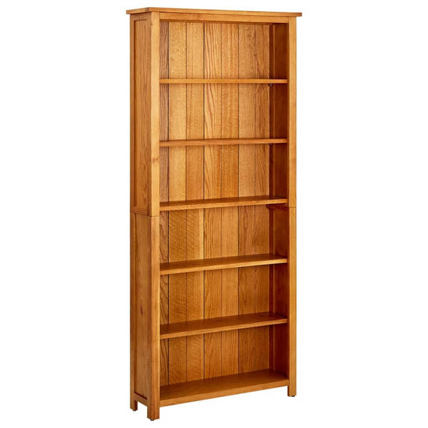 The Living Store Boekenkast Robuust Eikenhout - 80x22.5x180cm - 6 schappen