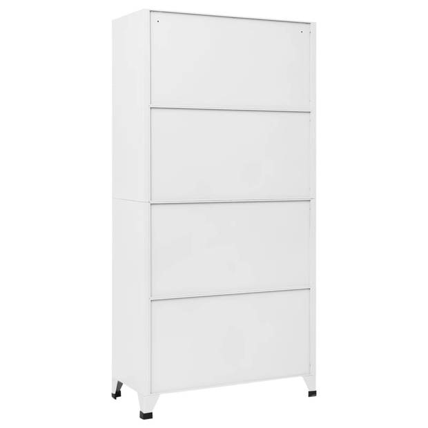 vidaXL Lockerkast 90x40x180 cm staal wit