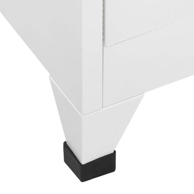 The Living Store Lockerkast - Modern - Opbergkast - 90x40x180 cm - Staal - Wit