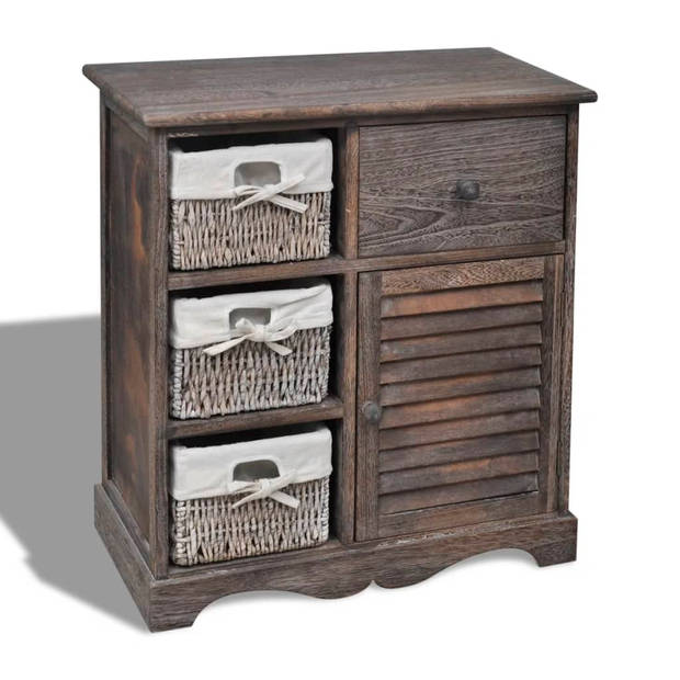 The Living Store Kast Calmo - Kasten - 60 x 30 x 63 cm - Duurzaam hout - 3 manden