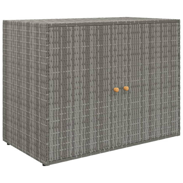 The Living Store Tuinkast Rattan - Grijze Opbergkist - 100x55.5x80 cm - Waterbestendig en Duurzaam