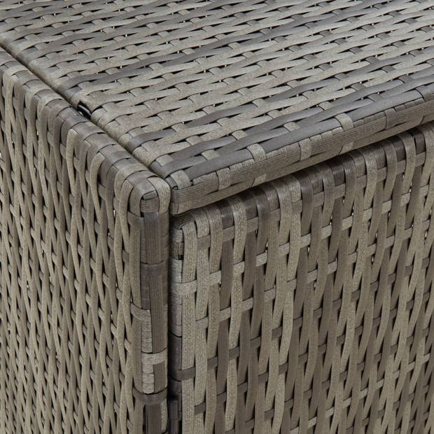 The Living Store Tuinkast Rattan - Grijze Opbergkist - 100x55.5x80 cm - Waterbestendig en Duurzaam