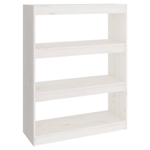 The Living Store Boekenkast Grenenhout - 80x30x103.5cm - Wit