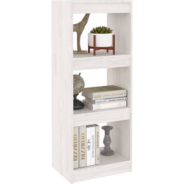 The Living Store Boekenkast Massief Grenenhout - 40 x 30 x 103.5 cm - Wit