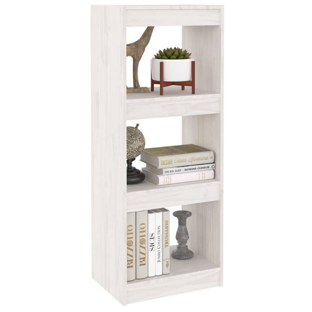 The Living Store Boekenkast Massief Grenenhout - 40 x 30 x 103.5 cm - Wit