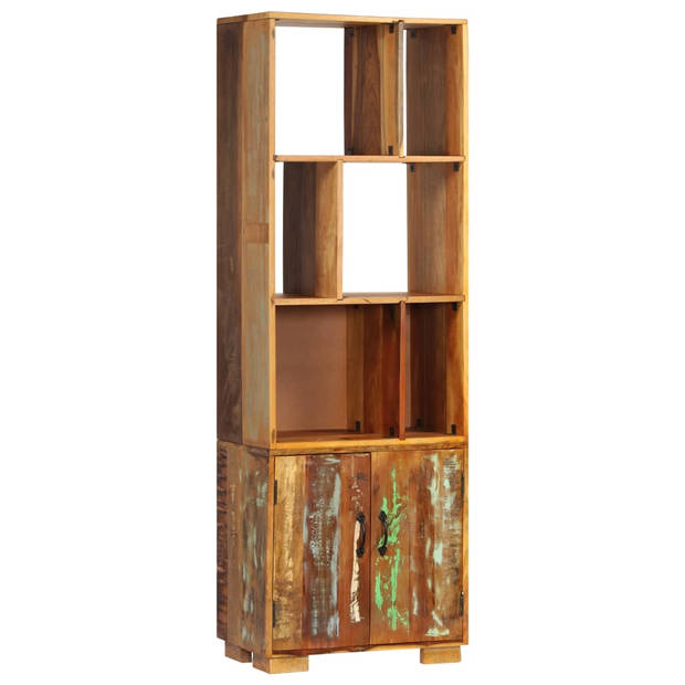 The Living Store Retro Boekenkast - Hout - 60 x 35 x 180 cm - Gepolijst