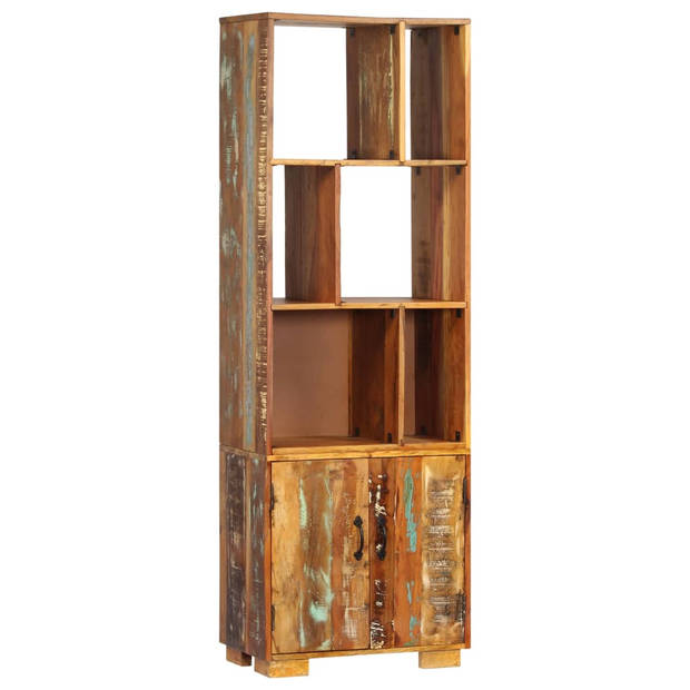 The Living Store Retro Boekenkast - Hout - 60 x 35 x 180 cm - Gepolijst