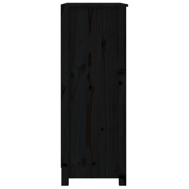 vidaXL Boekenkast 80x35x97 cm massief grenenhout zwart