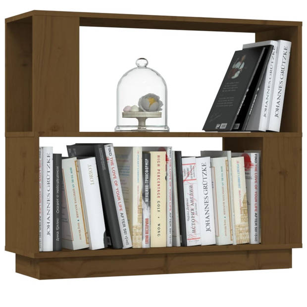 The Living Store Boekenkast Grenenhout - 80x25x70 cm - Honingbruin