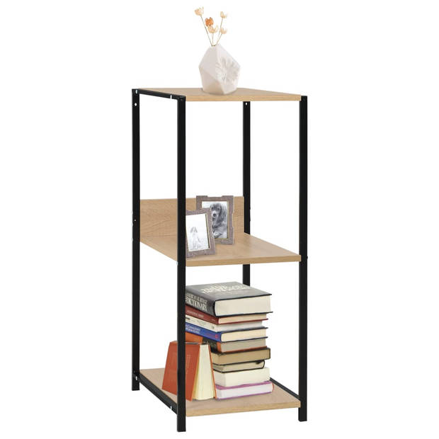 The Living Store Boekenkast - Compact design - 3 schappen - Staal en spaanplaat - 33.5 x 39.6 x 79.7 cm