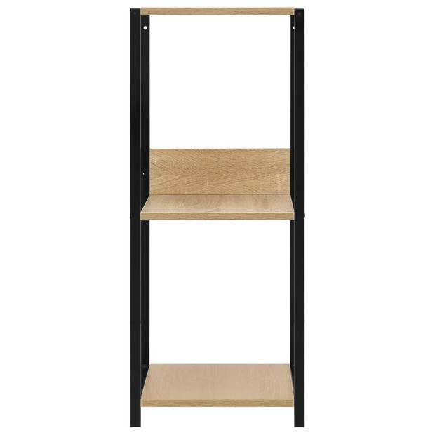 The Living Store Boekenkast - Compact design - 3 schappen - Staal en spaanplaat - 33.5 x 39.6 x 79.7 cm