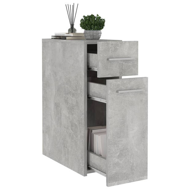 The Living Store Apothekerskast 20x45-5x60 cm spaanplaat betongrijs - Kast