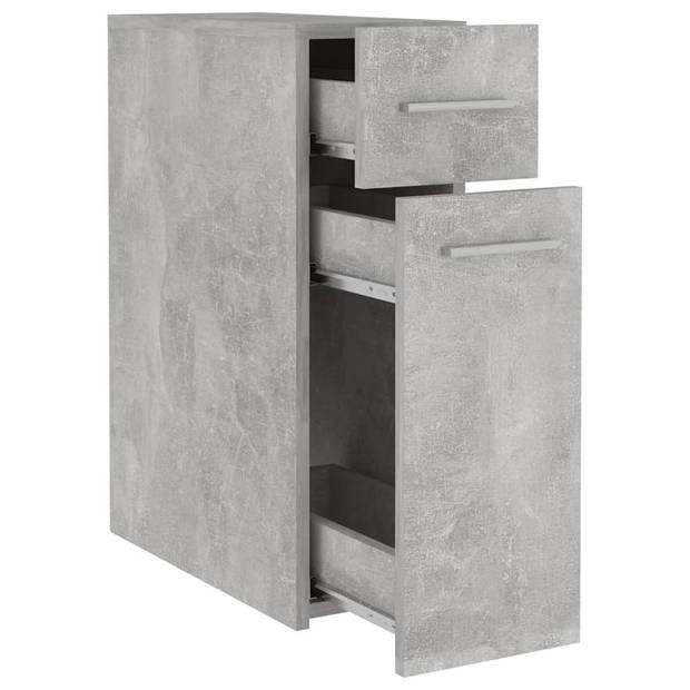 The Living Store Apothekerskast 20x45-5x60 cm spaanplaat betongrijs - Kast