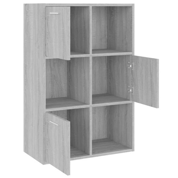 The Living Store Boekenkast - Trendy - Opbergkast - 60x29.5x90 cm - Grijs Sonoma Eiken