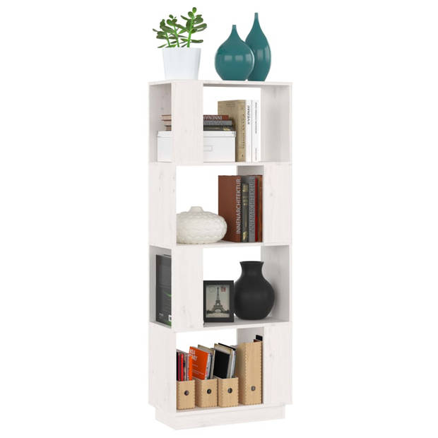 The Living Store Boekenkast - Wit - 51 x 25 x 132 cm - Massief grenenhout