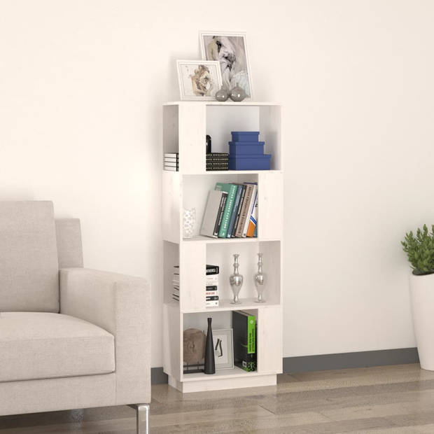 The Living Store Boekenkast - Wit - 51 x 25 x 132 cm - Massief grenenhout