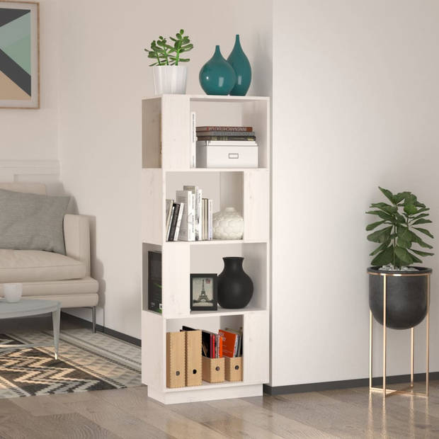 The Living Store Boekenkast - Wit - 51 x 25 x 132 cm - Massief grenenhout