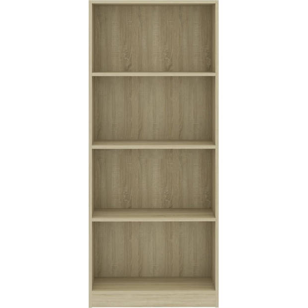 The Living Store Boekenkast - Sonoma eiken - 60 x 24 x 142 cm - Stabiel en duurzaam - 4 open schappen