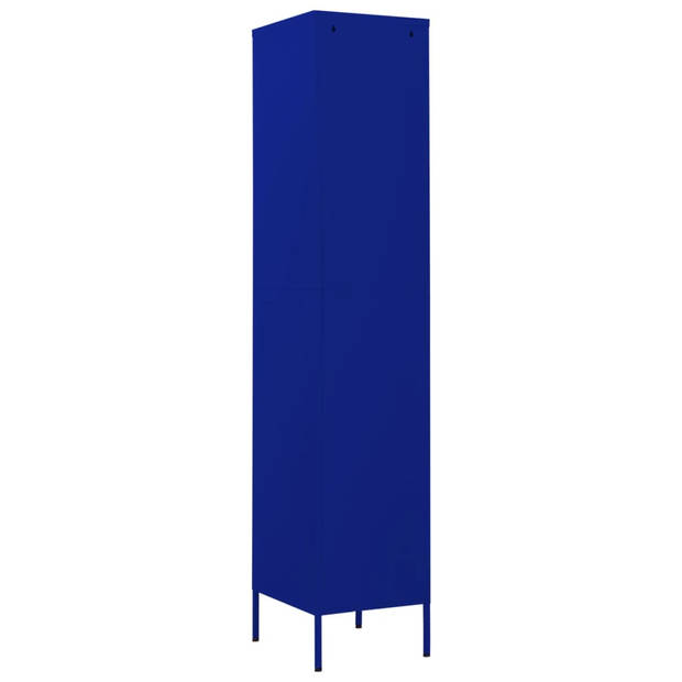 The Living Store Lockerkast - Staal - 35 x 46 x 180 cm - Marineblauw