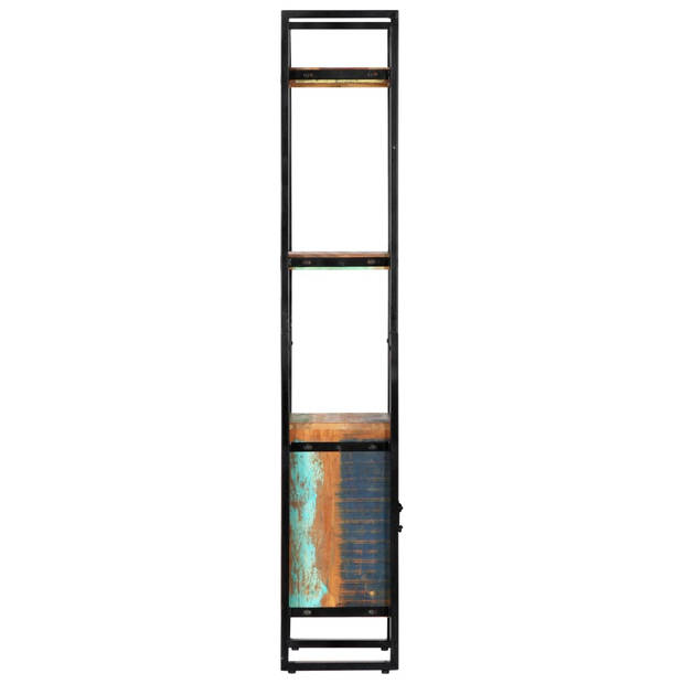 The Living Store Boekenkast - Gerecycled Hout - 45x30x171 cm - 1 deur - 3 schappen