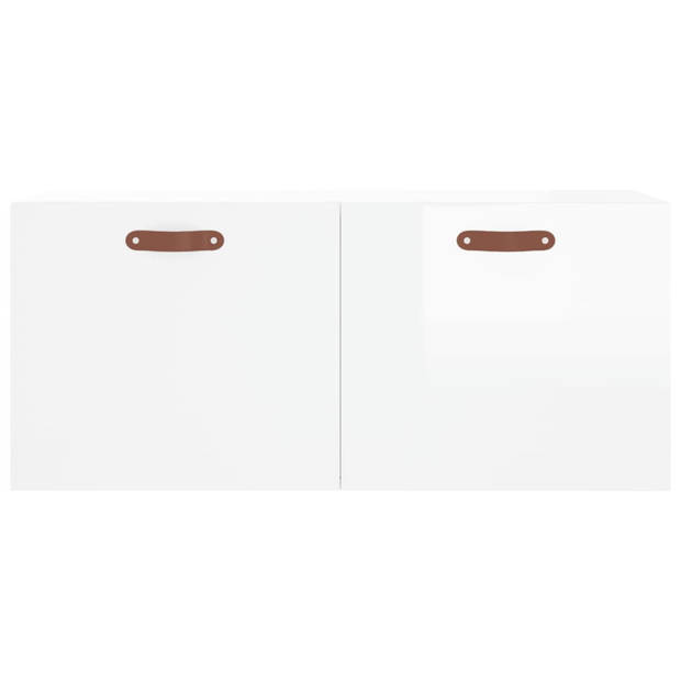 The Living Store Wandkast - Hoogglans wit - 80 x 36.5 x 35 cm - Duurzaam materiaal