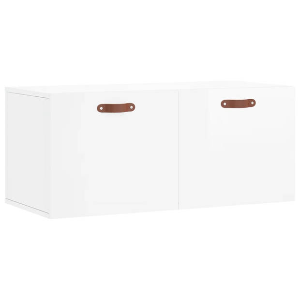 The Living Store Wandkast - Hoogglans wit - 80 x 36.5 x 35 cm - Duurzaam materiaal