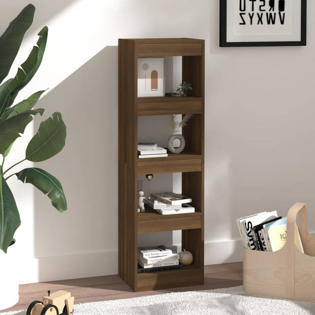 The Living Store Boekenkast Bruineiken - 40 x 30 x 135 cm - Bewerkt Hout