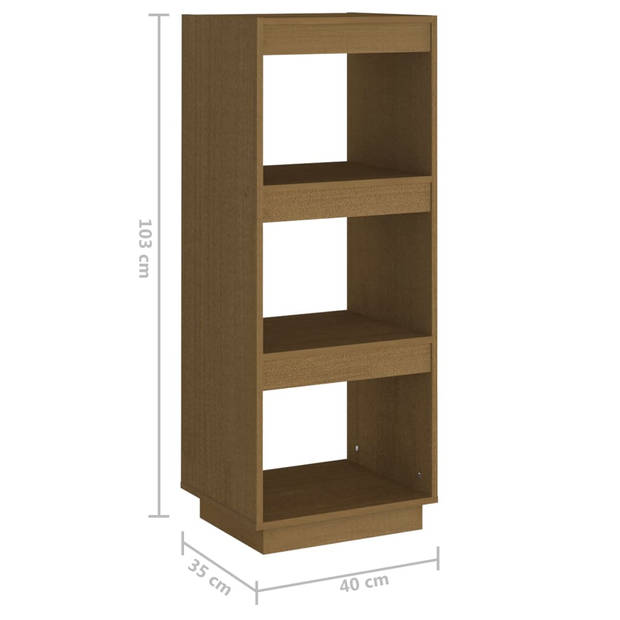 The Living Store Boekenkast Honey Massief Grenenhout 40x35x103 cm - 3 Vakken