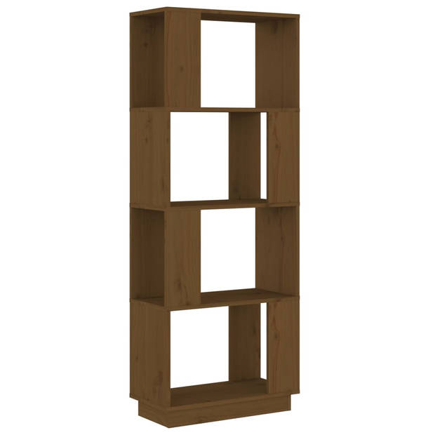 The Living Store Boekenkast Massief Grenenhout - 51 x 25 x 132 cm - Honingbruin