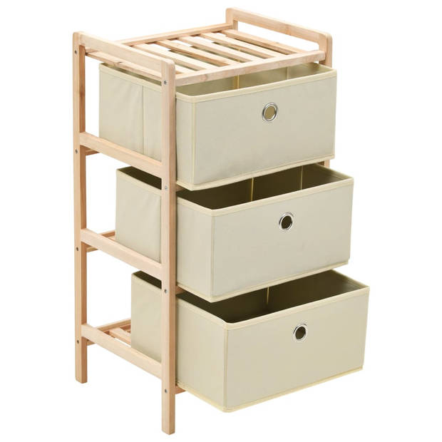 The Living Store Opbergmeubel Cederhout - Opbergmeubel - 32x26x60 cm - Beige