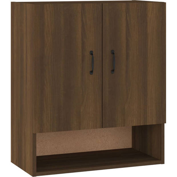 The Living Store Wandkast Bruineiken - 60 x 31 x 70 cm - Hoge kwaliteit - stevig en vochtbestendig