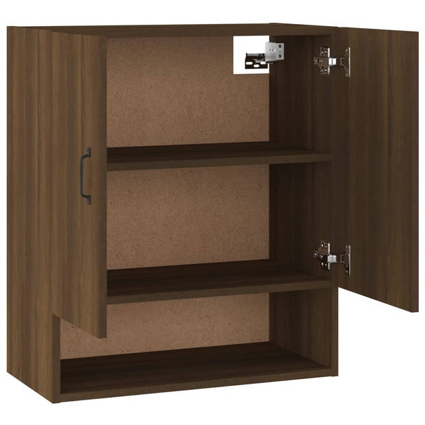 The Living Store Wandkast Bruineiken - 60 x 31 x 70 cm - Hoge kwaliteit - stevig en vochtbestendig