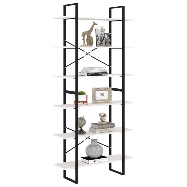 The Living Store Hoge kast 100x30x210 cm massief grenenhout wit - Kast