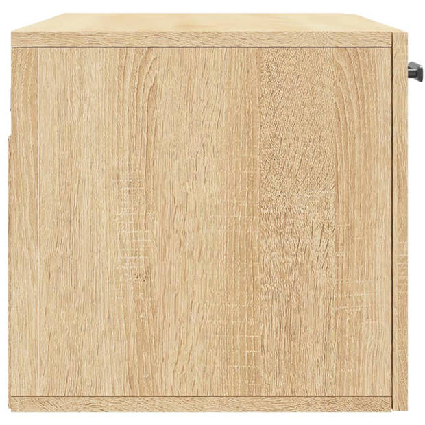 The Living Store Wandkast Sonoma Eiken - 80 x 36.5 x 35 cm - Duurzaam hout - Wandgemonteerd