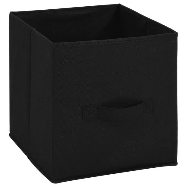 The Living Store Opbergkast met stoffen manden - 63x30x71 cm - zwart