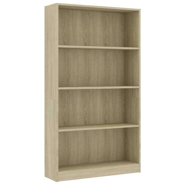 The Living Store Boekenkast - Sonoma eiken - 80 x 24 x 142 cm - 4-laags