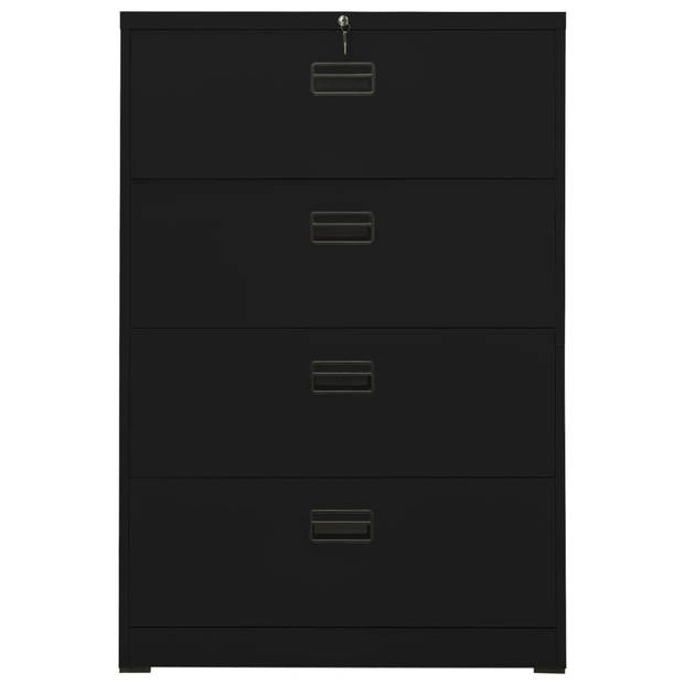 The Living Store Archiefkast - Staal - 90 x 46 x 134 cm - 4 lades - Geschikt voor A4-hangmappen