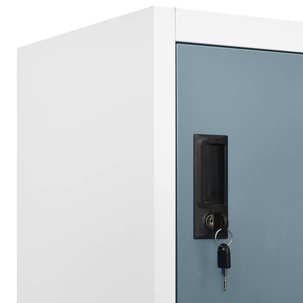 The Living Store Lockerkast Opbergkast - 90 x 45 x 180 cm - Staal met Afsluitbare Deuren