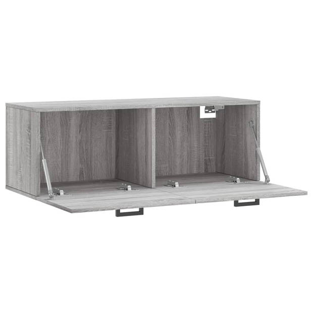 vidaXL Wandkast 100x36,5x35 cm bewerkt hout grijs sonoma eikenkleurig