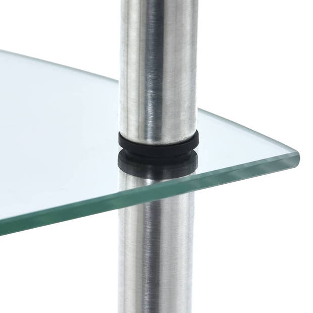 vidaXL Kastje 3-laags 30x30x67 cm gehard glas transparant
