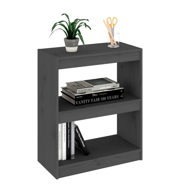 The Living Store Boekenkast Grenenhout - 60 x 30 x 71.5 cm - Grijs