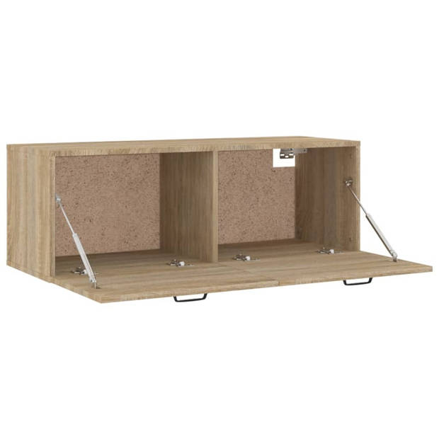 The Living Store Wandkast - Sonoma eiken - 100 x 36.5 x 35 cm - Hoge kwaliteit