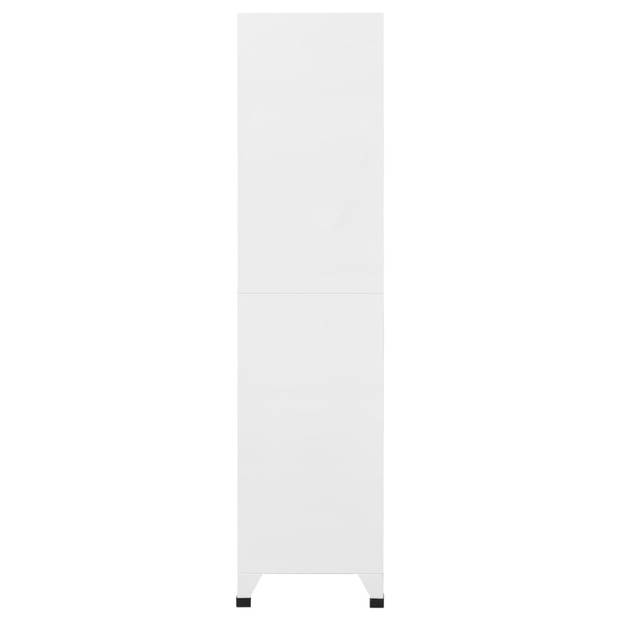 The Living Store Lockerkast Opbergkast - 90x45x180 cm - Staal - Licht- en donkergrijs