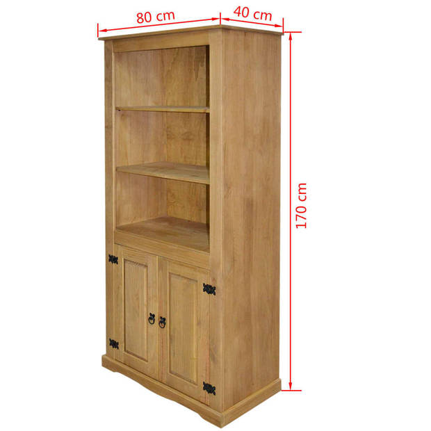The Living Store Wandkast Corona - Hout - 80 x 40 x 170 cm - Mexicaanse stijl