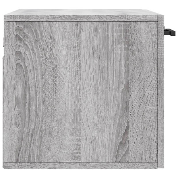 The Living Store Zwevende Wandkast - Grijs Sonoma Eiken - 60 x 36.5 x 35 cm - Duurzaam bewerkt hout